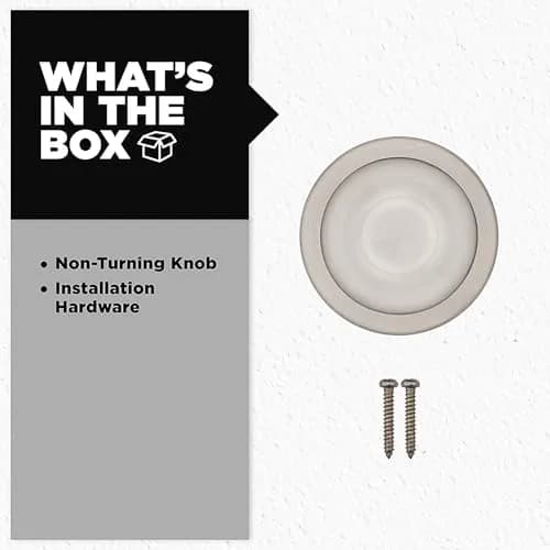 Kwikset Tylo Dummy Door Knob, Satin Nickel | Single-Sided Interior Push/Pull Handle for Closets, French Doors, Pantries thumbnail 5