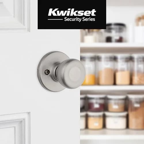 Kwikset Tylo Dummy Door Knob, Satin Nickel | Single-Sided Interior Push/Pull Handle for Closets, French Doors, Pantries thumbnail 2
