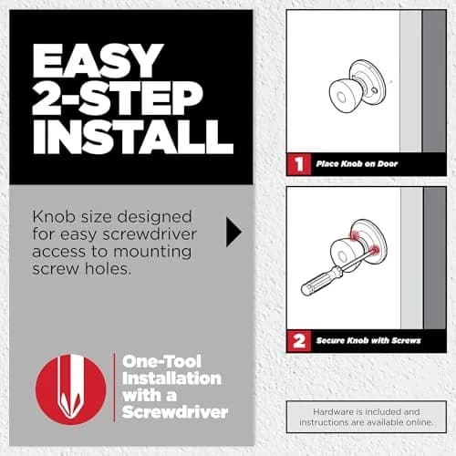 Kwikset Tylo Dummy Door Knob, Satin Nickel | Single-Sided Interior Push/Pull Handle for Closets, French Doors, Pantries thumbnail 3