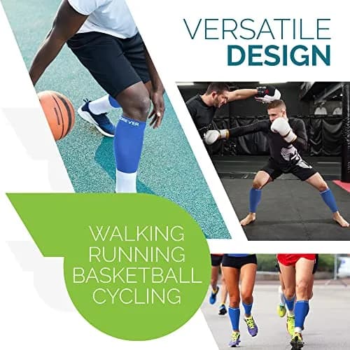 Run Forever Calf Compression Sleeve Large Blue | Graduated 20-30 mmHg Compression for Pain Relief thumbnail 8