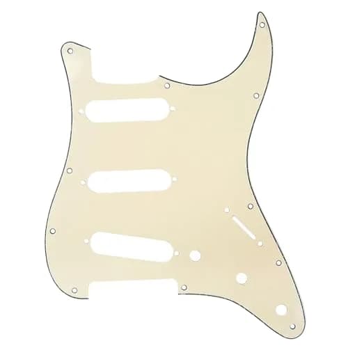 Musiclily Pro SSS 11-Hole Pickguard for Standard Strat Guitar 3Ply Cream | Perfect Fit for Fender & Squier thumbnail 1