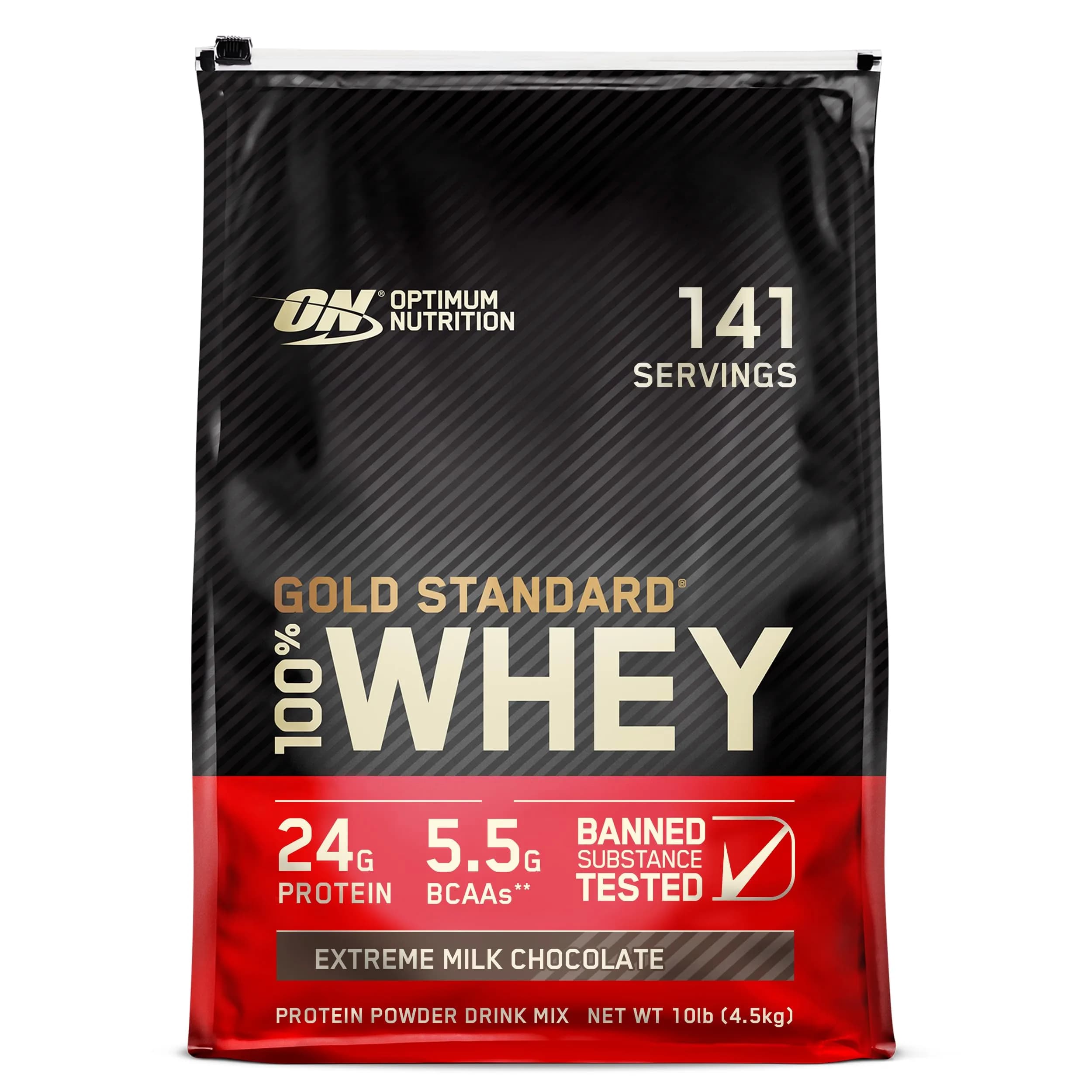 Optimum Nutrition Gold Standard 100% Whey Protein Powder, Extreme Milk Chocolate, 10lb (4.54kg) - main product image