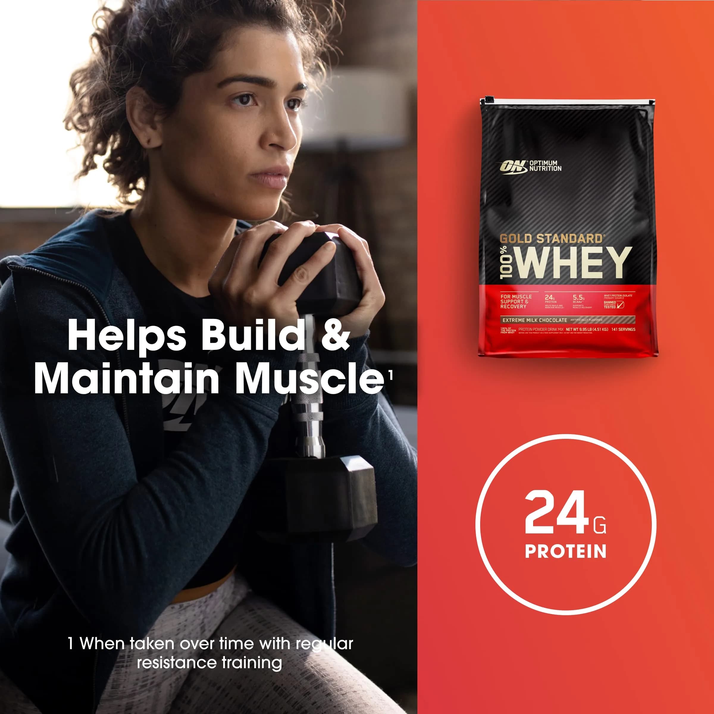 Optimum Nutrition Gold Standard 100% Whey Protein Powder, Extreme Milk Chocolate, 10lb (4.54kg) - view 5