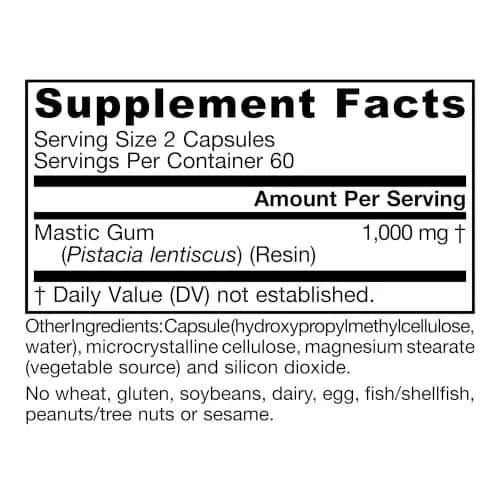 Jarrow Formulas Mastic Gum 1000mg 120 Capsules | Supports Stomach & Duodenal Health thumbnail 7