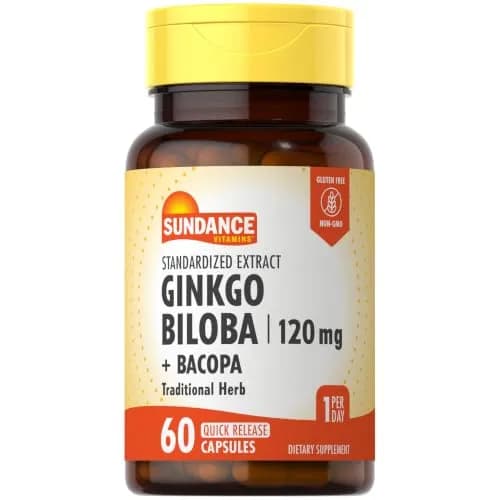 Sundance Ginkgo Biloba Capsules | 120mg | Herbal Supplement for Wellness thumbnail 1