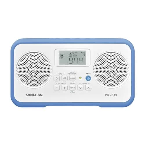 Sangean PR-D19BU FM Stereo/AM Digital Tuning Portable Radio with Protective Bumper (Blue) | 1000 AM/FM Stations thumbnail 1