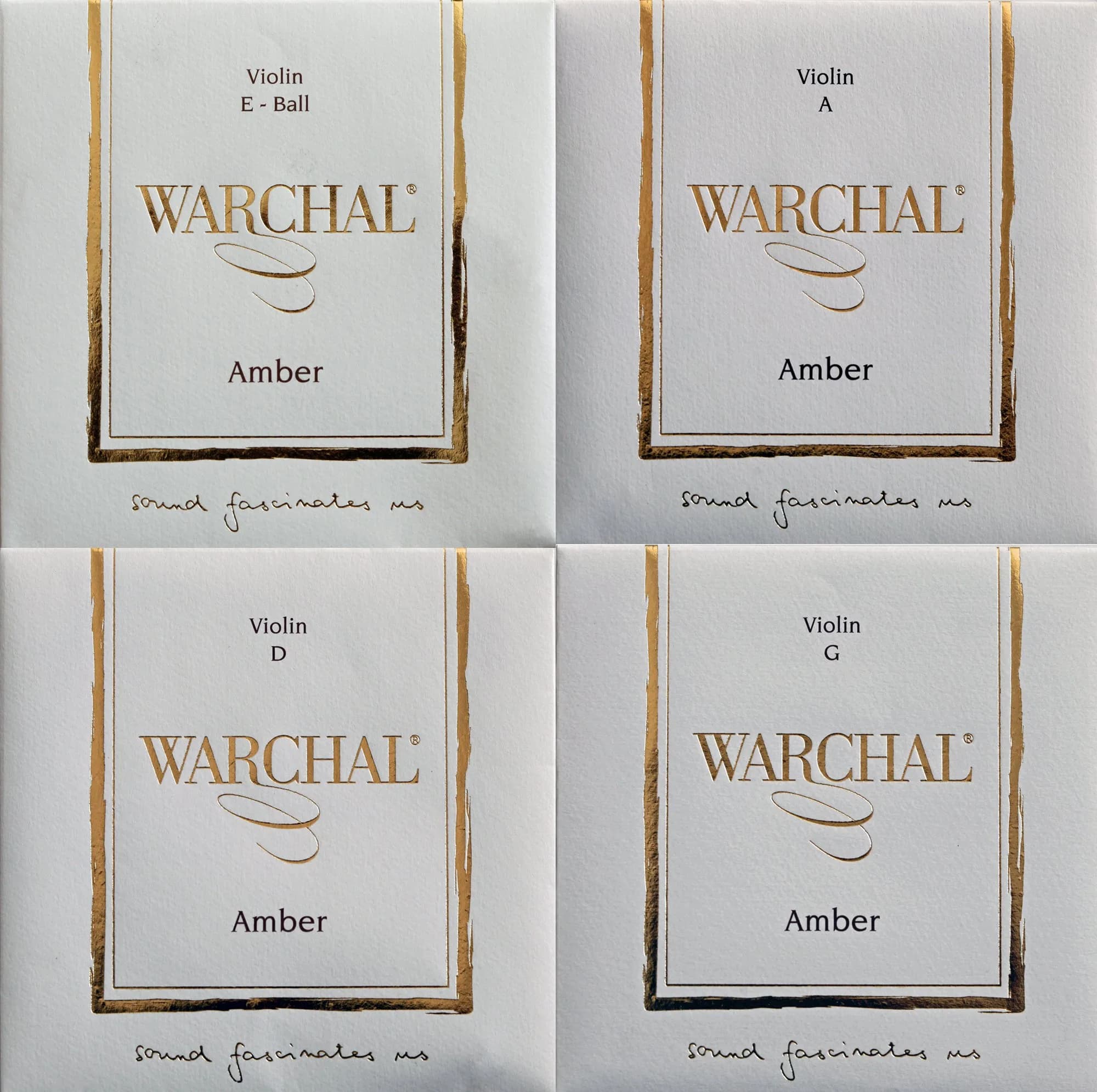 Warchal Amber Violin String Set with E Ball End, 4/4 Size - main product image