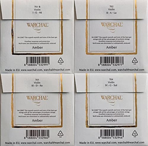 Warchal Amber Violin String Set with E Ball End, 4/4 Size thumbnail 2