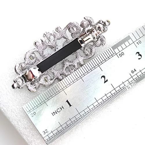 Faship Gorgeous Red Crystal Floral Hair Barrette Clip | Elegant Bridal Hair Accessory (70-120 chars) thumbnail 6