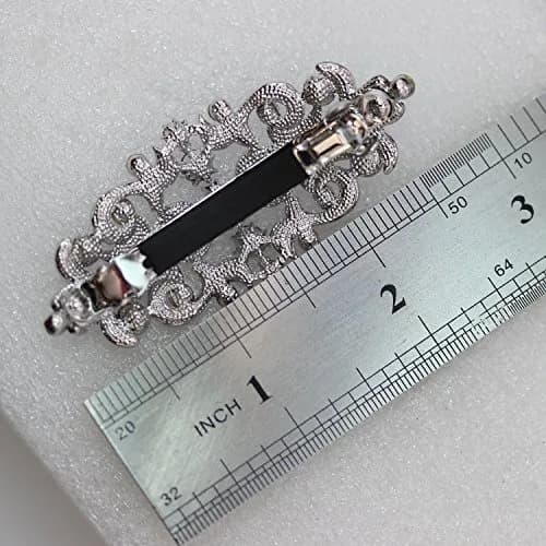 Faship Gorgeous Green Hair Barrette | Rhinestone Floral Hair Jewelry for Women thumbnail 5