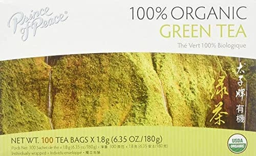 Prince Of Peace Organic Green Tea 100 Tea Bags | Unsweetened, Lower Caffeine, Organic & Herbal Benefits thumbnail 1