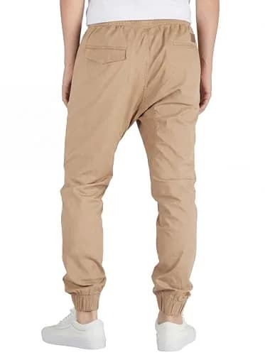 ITALYMORN Men's Stretch Chino Joggers, Slim Casual Pants - L, Khaki | Premium Cotton & Stretch for All-Day Comfort thumbnail 2