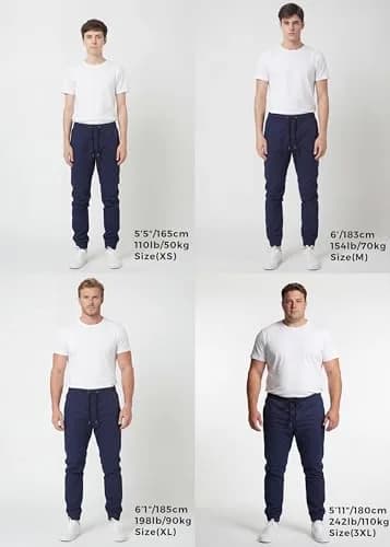 ITALYMORN Men's Stretch Chino Joggers, Slim Casual Pants - L, Navy Blue | Premium Cotton Blend with Stretch for All-Day Comfort thumbnail 6