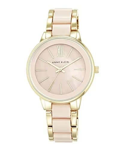 Anne Klein Women's Blush Pink Mother-of-Pearl Dial Resin Bracelet Watch 37mm | Japanese Quartz Movement thumbnail 1