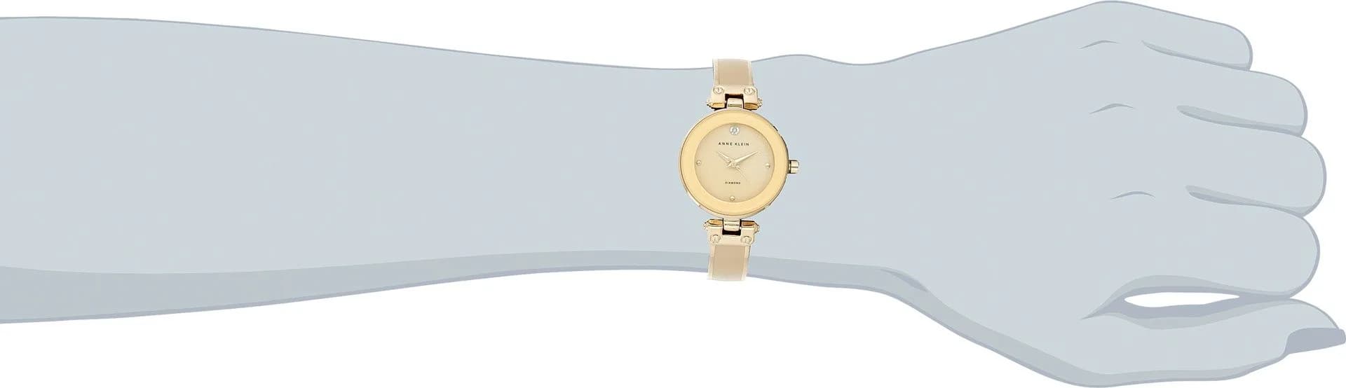 Anne Klein Women's Tan & Gold-Tone Bangle Watch with Diamond Dial | 28mm Case - view 2