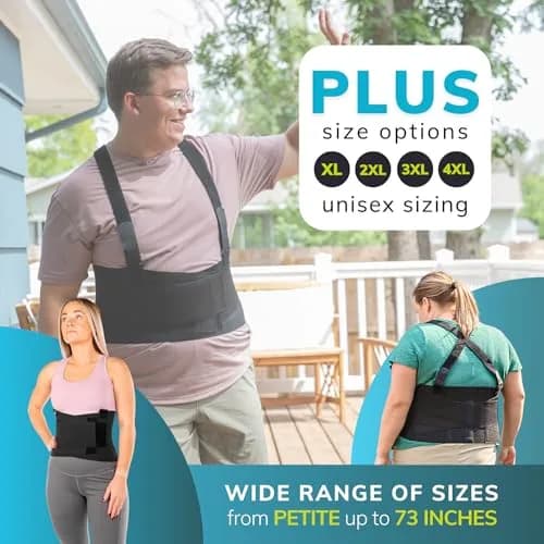 BraceAbility Work Back Brace - Industrial Lower Back Support Belt for Men & Women in Construction, Warehouse, Heavy Lifting | Adjustable Suspender Straps thumbnail 3