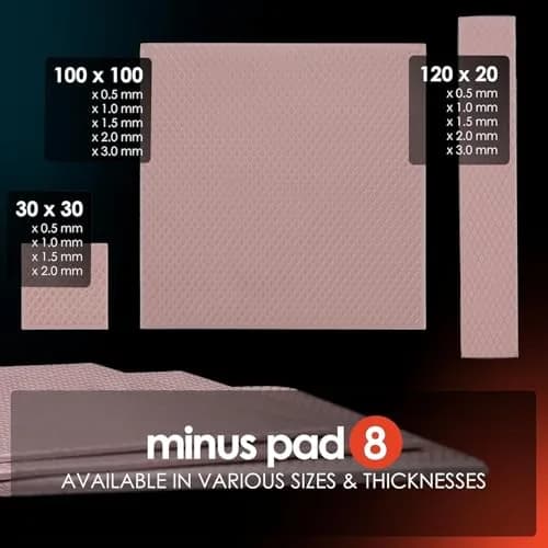 Thermal Grizzly Minus Pad 8 120x20x0.5mm 2-Pack | 8W/(m·K) Thermal Conductivity for GPUs and SSDs thumbnail 4