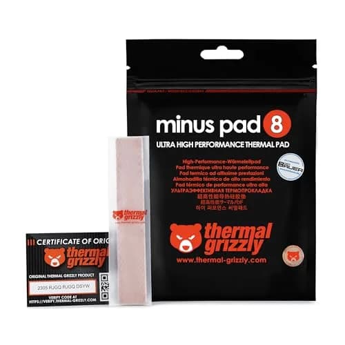 Thermal Grizzly Minus Pad 8 120x20x0.5mm Thermal Interface Pad | 8W/(m·K) Thermal Conductivity thumbnail 1