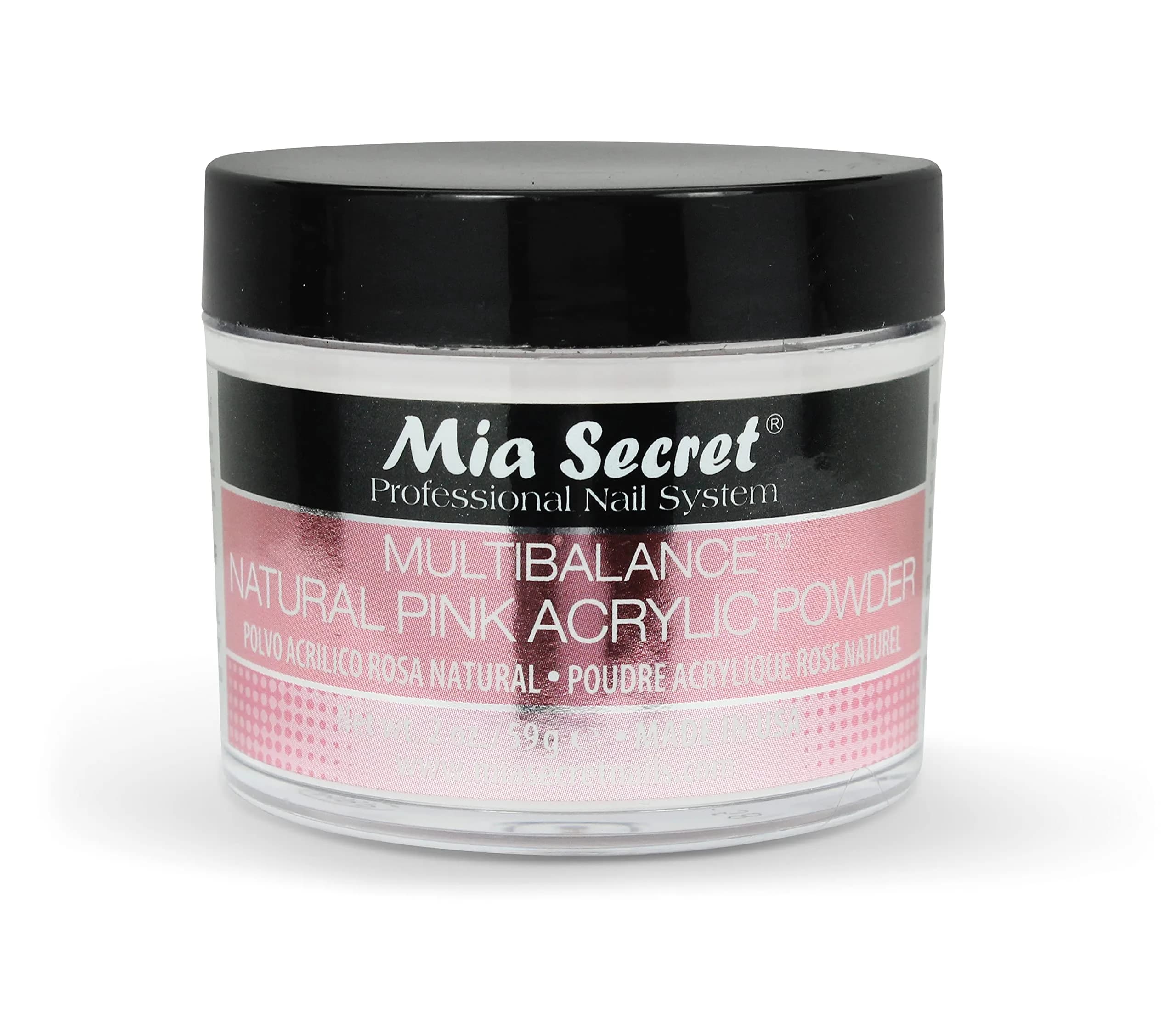 Mia Secret Multibalance Natural Pink Acrylic Powder 2 Oz | Salon-Quality Nail Art