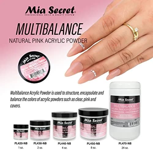 Mia Secret Multibalance Natural Pink Acrylic Powder 2 Oz | Salon-Quality Nail Art thumbnail 5