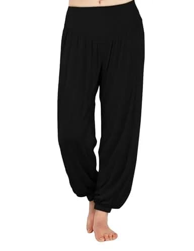 AvaCostume Womens Modal Cotton Soft Yoga Pants, L, Black | Relaxed Fit for Active & Casual Wear thumbnail 1