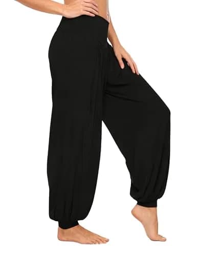 AvaCostume Womens Modal Cotton Soft Yoga Pants, L, Black | Relaxed Fit for Active & Casual Wear thumbnail 2