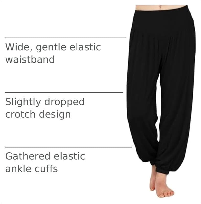 AvaCostume Womens Modal Cotton Soft Yoga Pants, L, Black | Relaxed Fit for Active & Casual Wear thumbnail 4