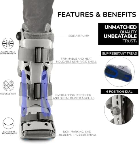AIRCAST AirSelect Elite Walking Boot (Gray, Large) | Support & Edema Control with Open-Frame Ventilation thumbnail 8