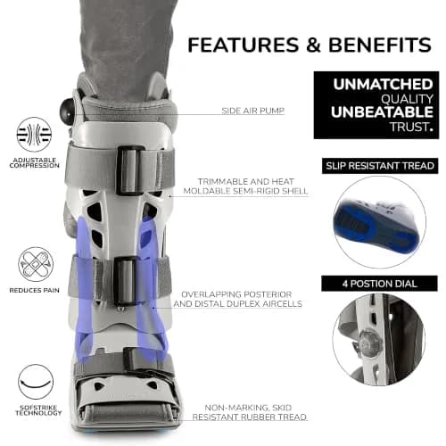 AIRCAST AirSelect Short Walking Boot (Gray, Medium) | Support & Edema Reduction thumbnail 7