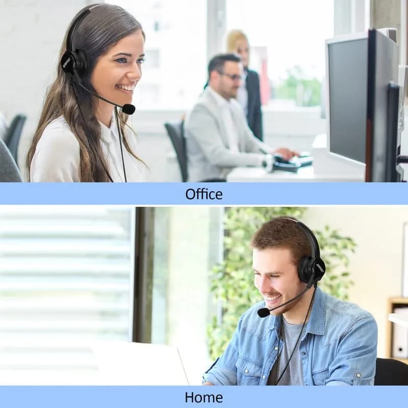 AGPTEK Noise Cancelling Corded Monaural Headset with Flexible Mic & RJ9 Connector | 19cm (7.5in) Length thumbnail 12