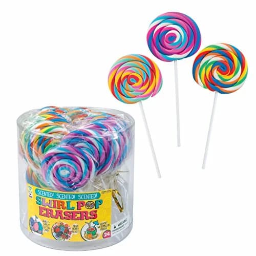 Raymond Geddes Swirl Pop Food Erasers 24-Pack | Fun Scented Stationery for Kids thumbnail 4