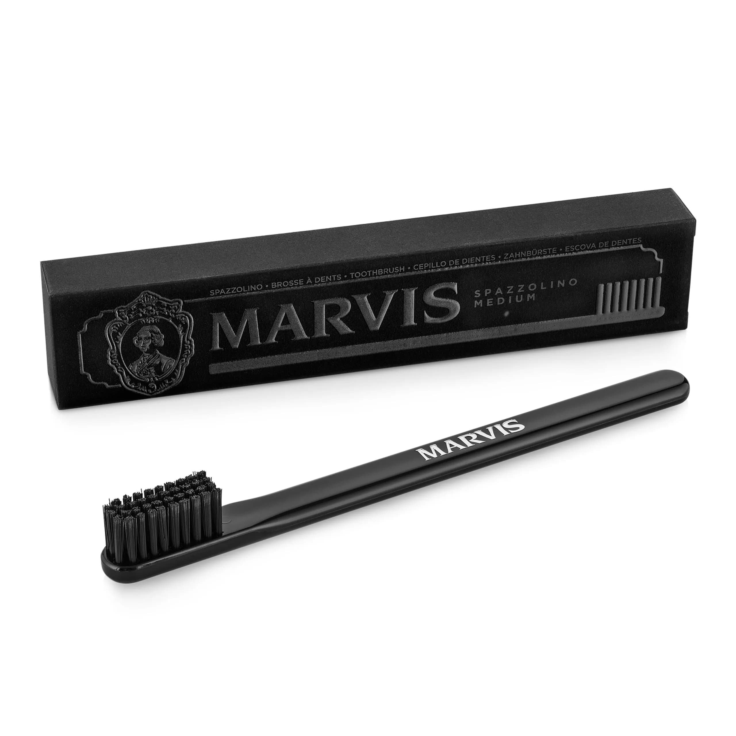 Marvis Toothbrush Medium Nylon Bristle Silver | Lightweight & Travel-Friendly — Silver