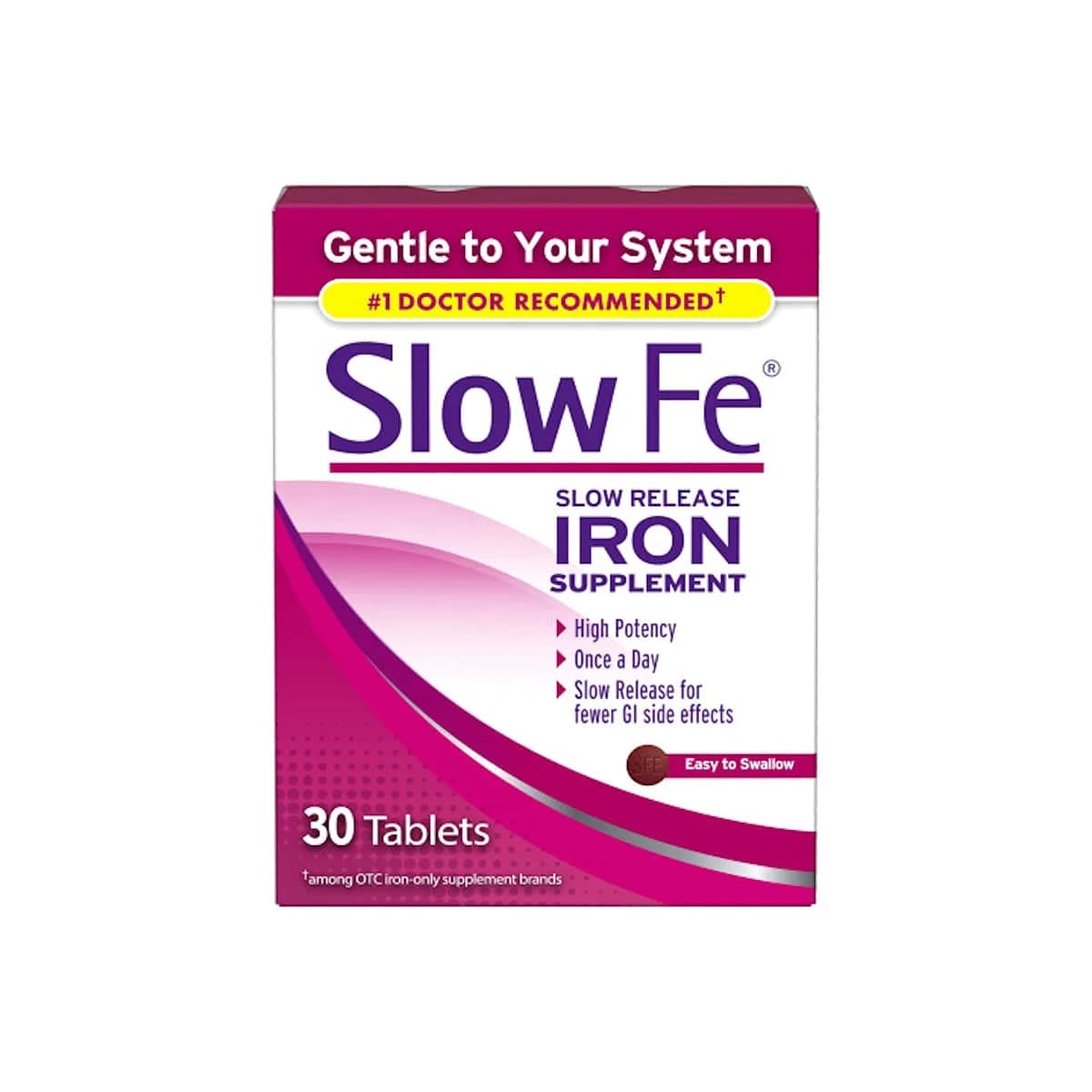 Slow Fe Iron Supplement Tablets 45mg 30 Count (Pack of 3) | #1 Doctor Recommended for Iron Deficiency