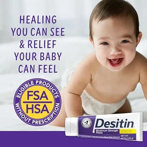 Desitin Maximum Strength Diaper Rash Paste 4.8 oz (136 g) | 40% Zinc Oxide for 12-Hour Protection thumbnail 5