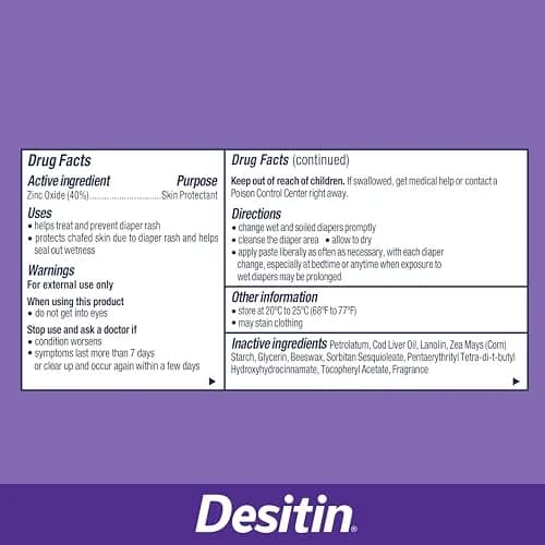 Desitin Maximum Strength Diaper Rash Paste 4.8 oz (136 g) | 40% Zinc Oxide for 12-Hour Protection thumbnail 8