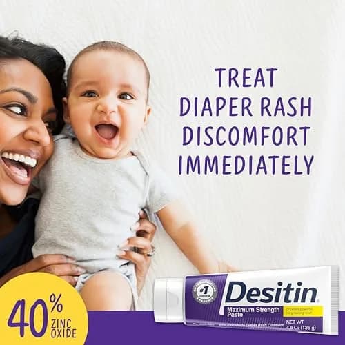 Desitin Maximum Strength Diaper Rash Paste 4.8 oz (136 g) | 40% Zinc Oxide for 12-Hour Protection thumbnail 2