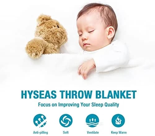 HYSEAS Flannel Fleece Throw Blanket Dark Grey | Super Soft Plush Microfiber for Couch & Bed thumbnail 7