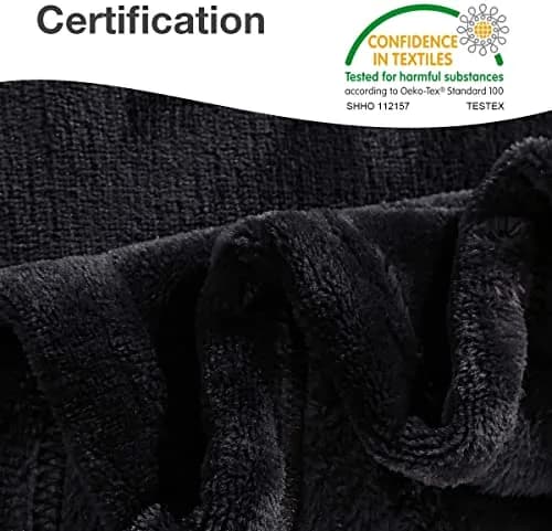 HYSEAS Flannel Fleece Throw Blanket Dark Grey | Super Soft Plush Microfiber for Couch & Bed thumbnail 5