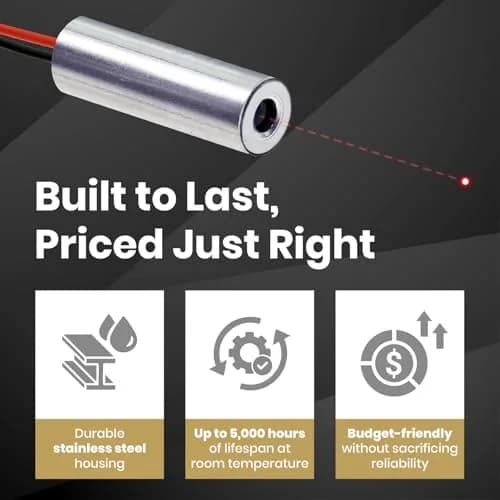 Quarton Red Dot Laser Module 7mm x 21mm | Class 3R <2.5mW, 6V Operation thumbnail 4
