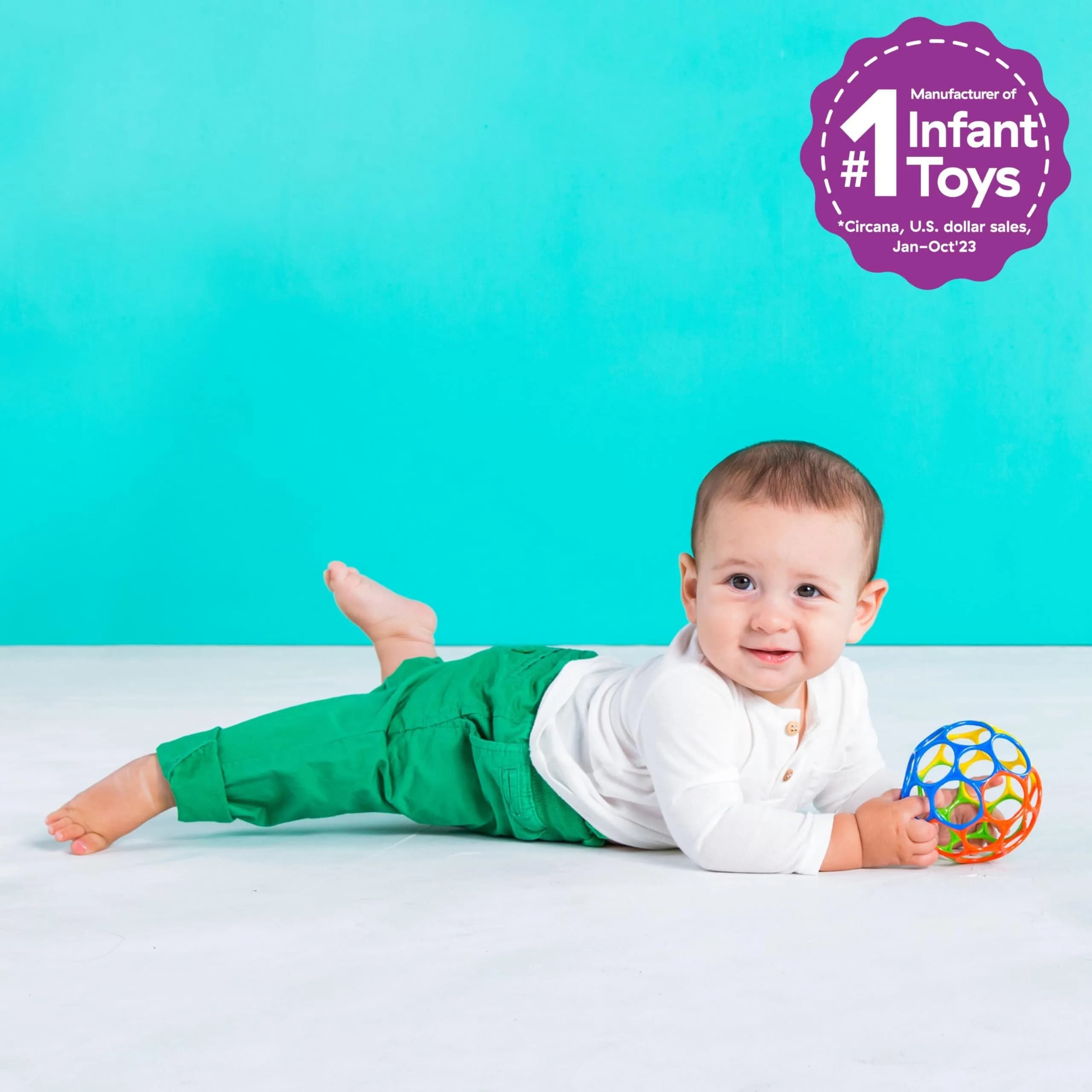 Bright Starts Oball Classic Easy Grasp Ball 10.16cm (4 Inches) | BPA-Free Infant Toy for Newborns and up - view 5