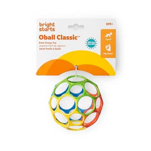 Bright Starts Oball Classic Easy Grasp Ball 10.16cm (4 Inches) | BPA-Free Infant Toy for Newborns and up thumbnail 6