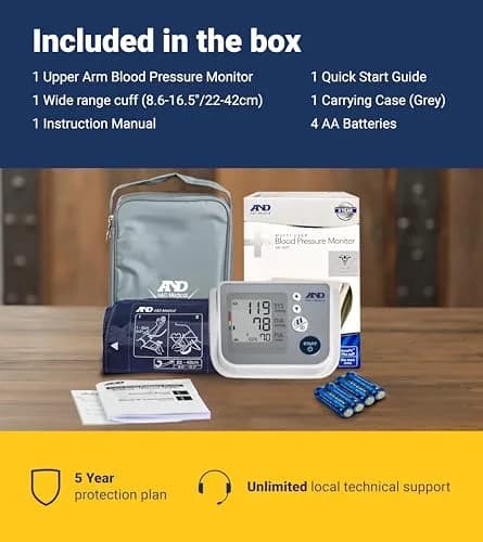 A&D Medical UA-767F Automatic Blood Pressure Monitor | 4 Users, 60 Memories/User, Wide Cuff 22-42cm, App Compatible thumbnail 7