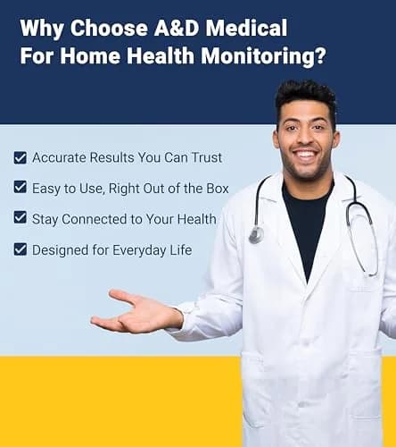 A&D Medical UA-767F Automatic Blood Pressure Monitor | 4 Users, 60 Memories/User, Wide Cuff 22-42cm, App Compatible thumbnail 9