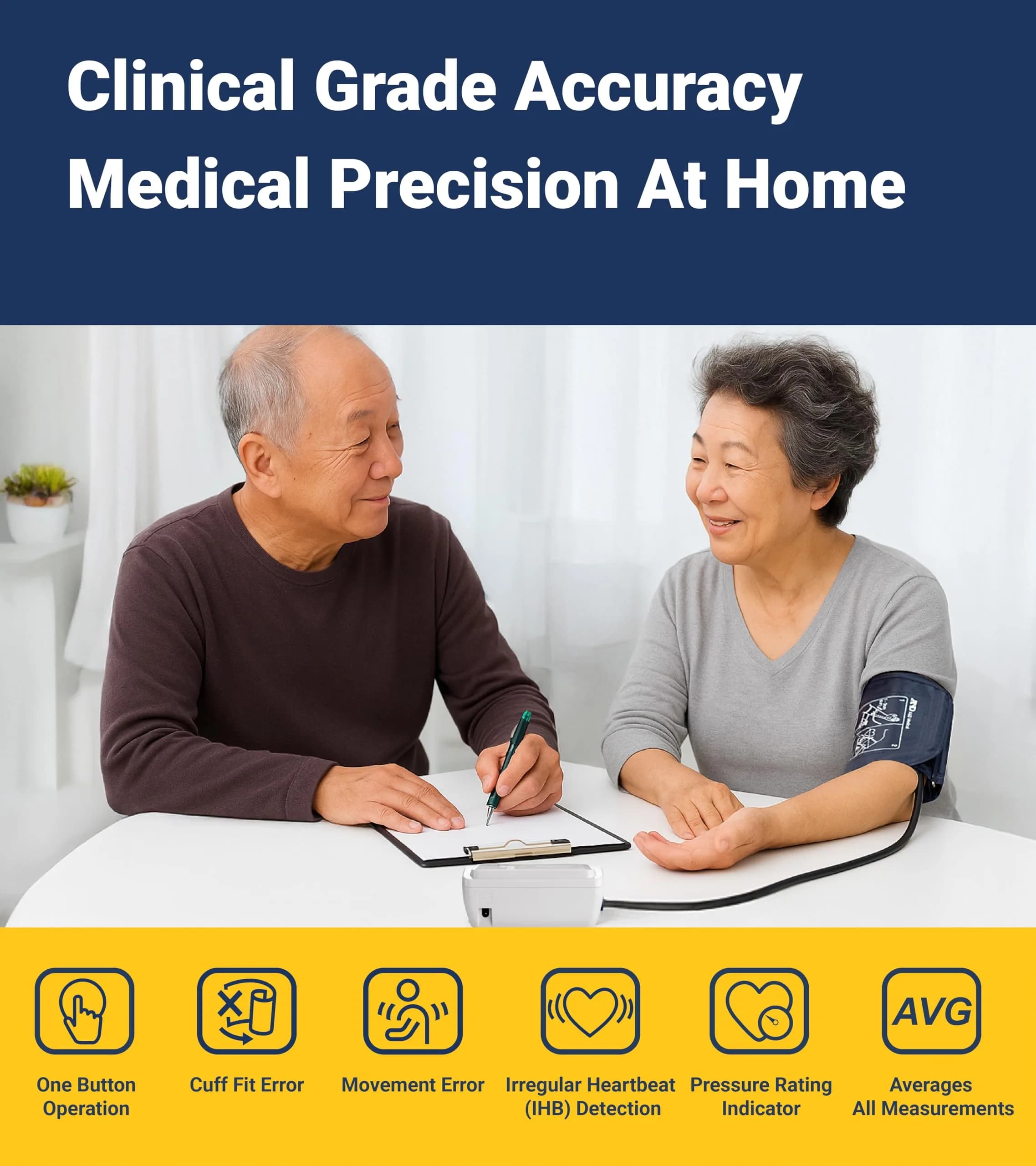 A&D Medical UA-767F Automatic Blood Pressure Monitor | 4 Users, 60 Memories/User, Wide Cuff 22-42cm, App Compatible - view 3
