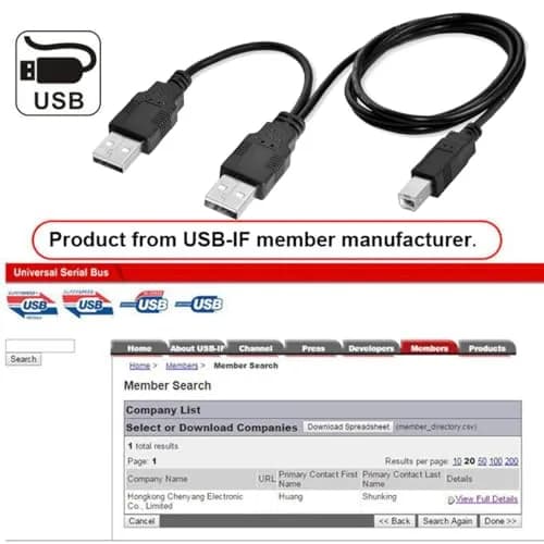 cablecc Dual USB 2.0 Type-A to Type-B Y Cable 60cm (2ft) | Extra Power & Data for External Drives thumbnail 5