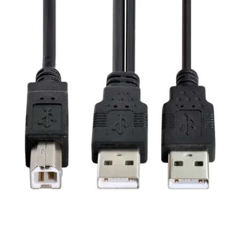 cablecc Dual USB 2.0 Type-A to Type-B Y Cable 60cm (2ft) | Extra Power & Data for External Drives thumbnail 1