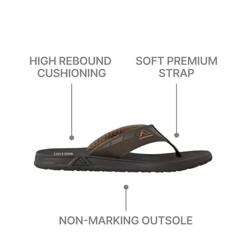 Reef Phantoms Mens Beach Flip Flop Water Friendly Supportive Molded Footbed Brown 9 thumbnail 6