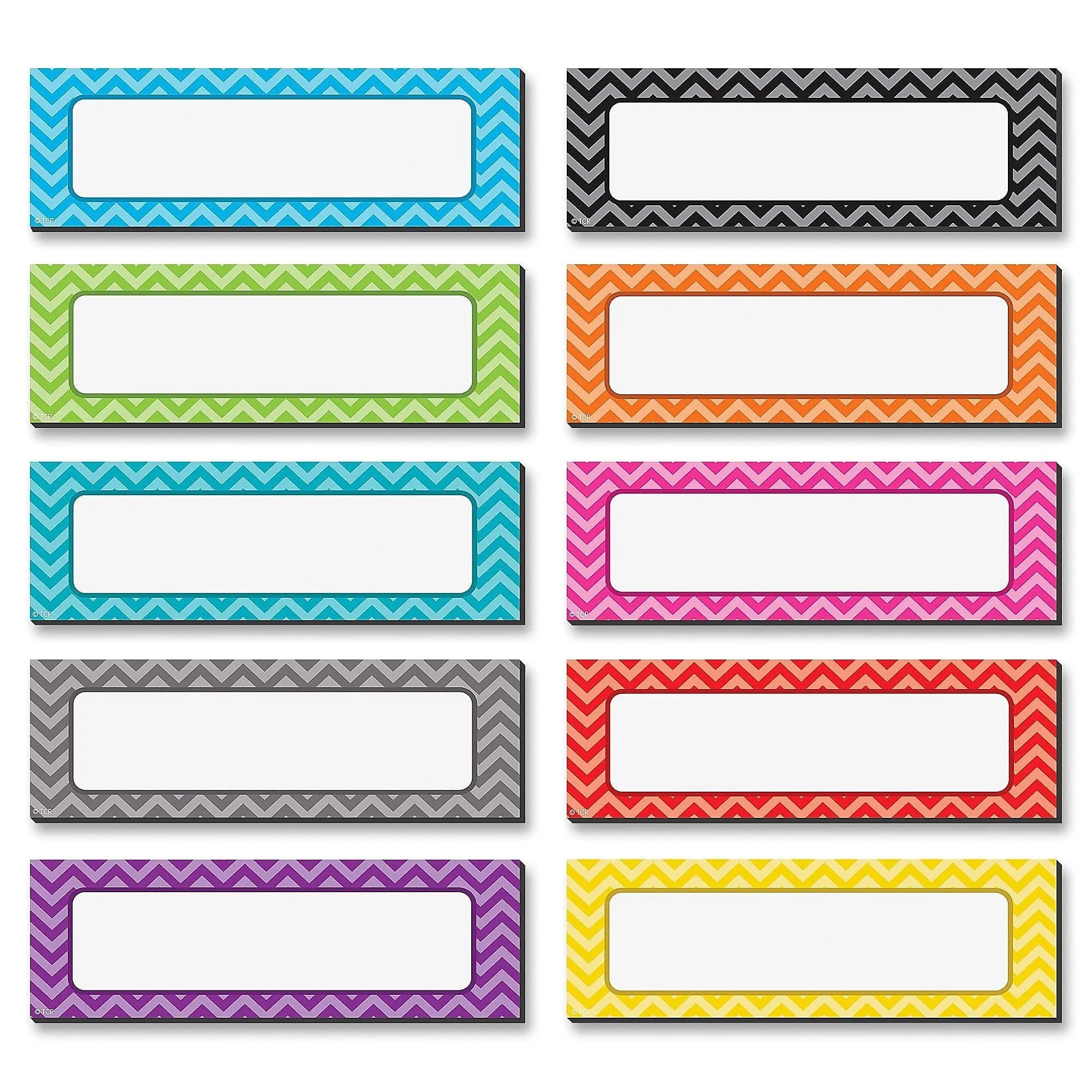 Teacher Created Resources Chevron Labels Magnetic Accents 4.75" x 1.5" (20 Labels, Assorted Colors) | Durable & Reusable Magnetic Decor - view 2