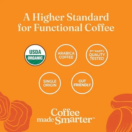 Four Sigmatic Organic Mushroom Coffee Mix with Lion's Mane & Chaga 10 Packets | 50mg Caffeine per Serving thumbnail 3