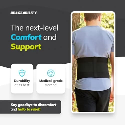 BraceAbility Elastic Low Back Brace | Compression Support for Sciatica & Herniated Disc (XL) thumbnail 5